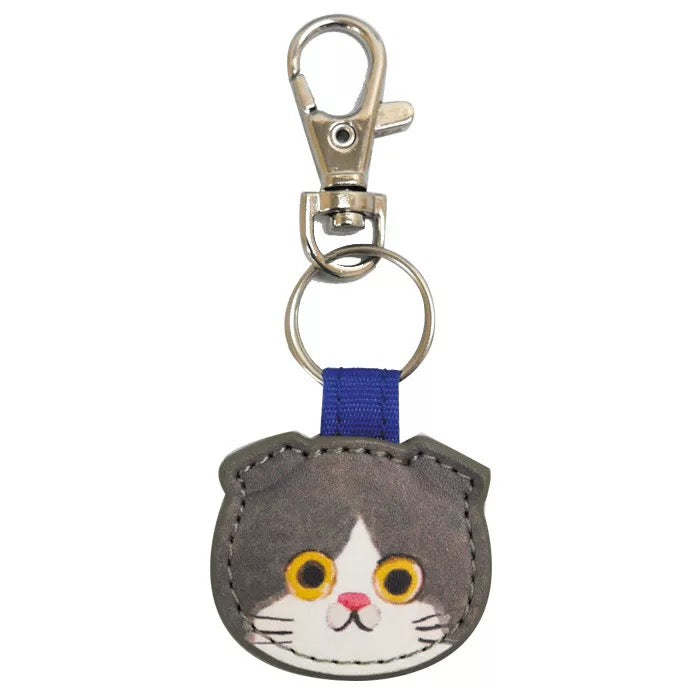 Japan Cat Neko Leather Keychain | Calico Orange Ginger Black Grey White Beige Tabby - Keychain Cat Lovers