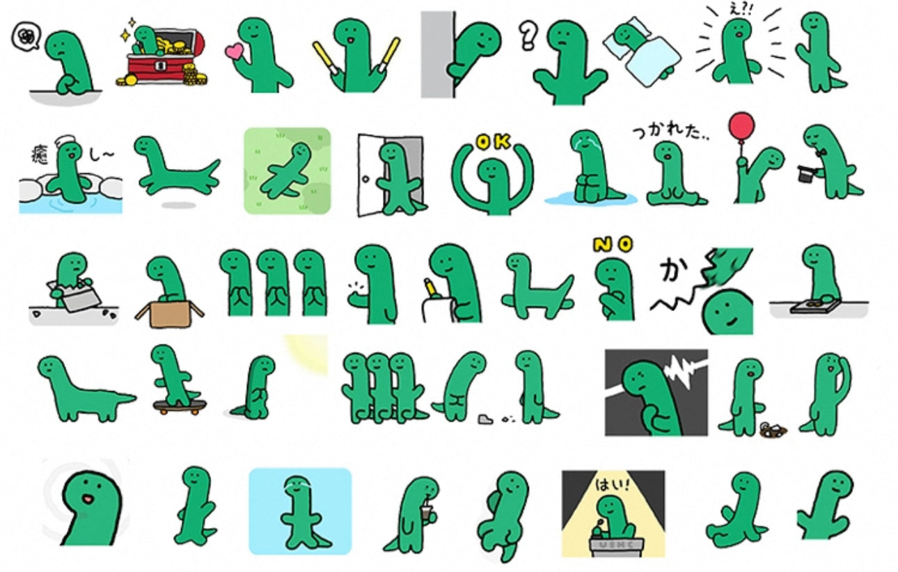 Set of 42 Pieces Cute Little Dinosaur Joguman | Stickers C - DIY Journal Craft Diary Art Scrapbook Laptop Luggage Decal Cute Animal Pack