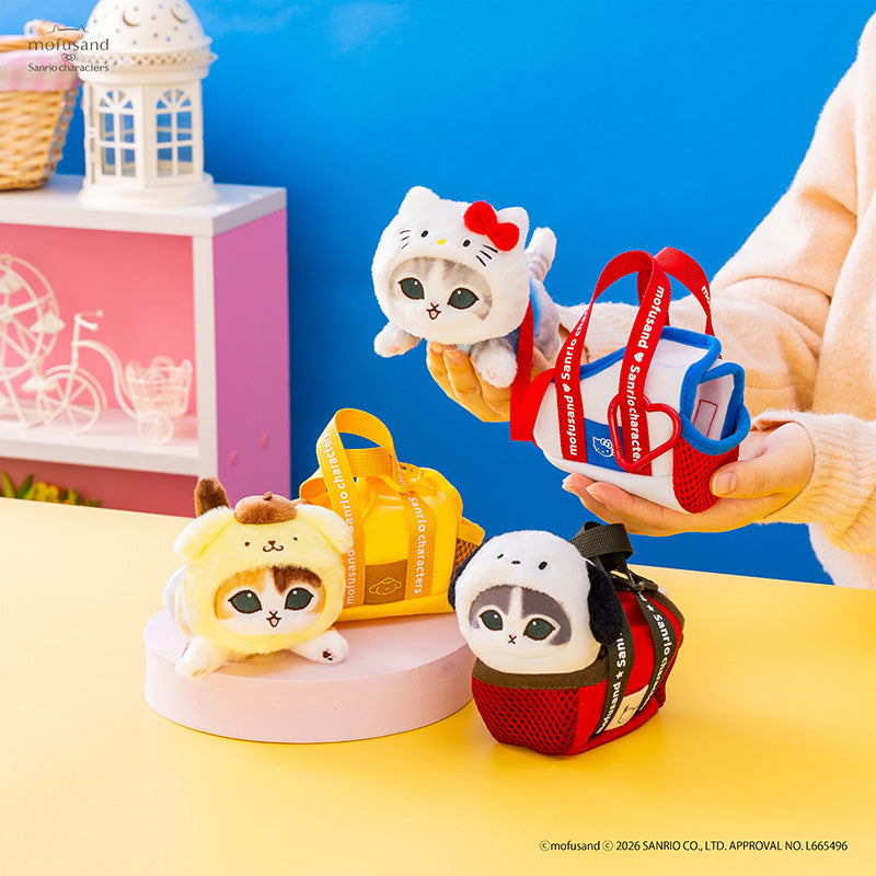 Mofusand X Sanrio Series | Mofusand Cat Crossover Sanrio Characters Cute Plush Doll in Small Shopping Bag - Kawaii items Room Decoration Doll