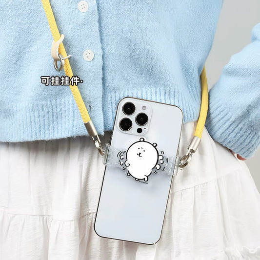 ジョークベア 友達といっしょ スマホバッククリップ & スマホショルダーストラップ | ジョーカーベア パグ モグラコロッケ - 全機種対応