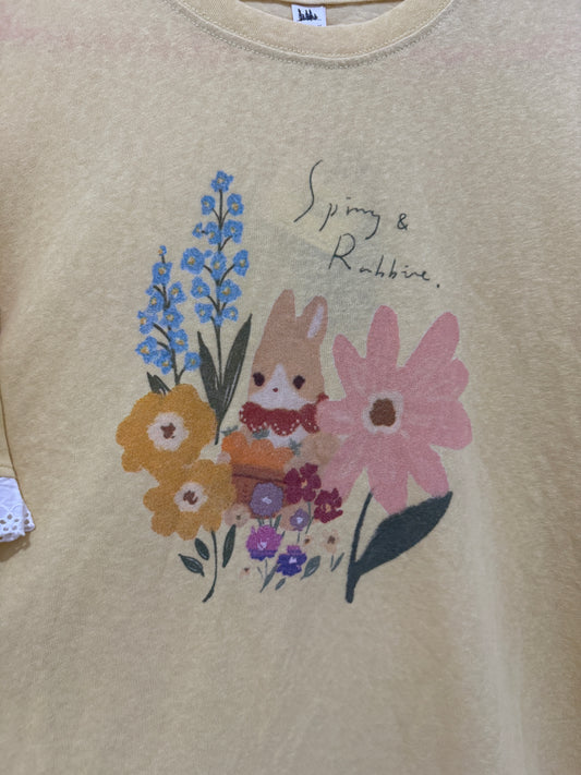 和風ファッションかわいい動物柄Tシャツシリーズ | 花うさぎ - かわいいファッションアイテム