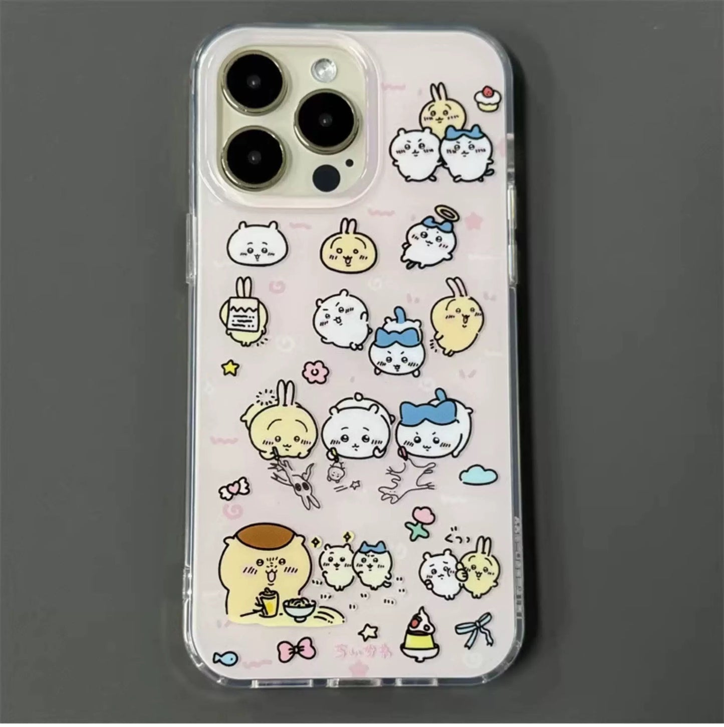 Japanese Cartoon ChiiKawa | Chiikawa Hachiware Usagi X Kirby Hangyodon - iPhone Case 11 12 13 14 15 16 16e 17 17e Pro Promax
