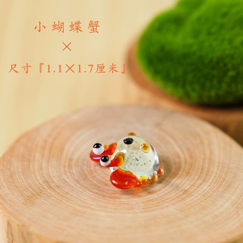 Japanese Cartoon Luminous Glass Ornament | Crab Luminous - For Betta Fish Tropical Fish Toy Micro Landscape Creative