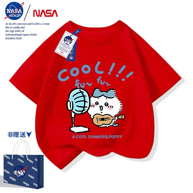 Japanese Cartoon ChiiKawa Casual Style T-Shirt Series | Hachiware with fans Part 2 - Kawaii Fashion Items