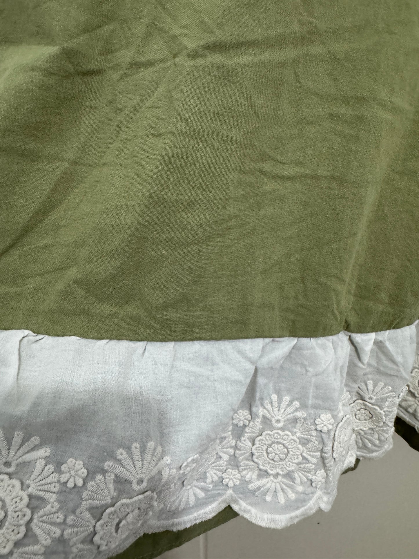 Japanese Fashion Cute Style Mori Series | Green with White Lace Shirt - Kawaii Fashion Items
