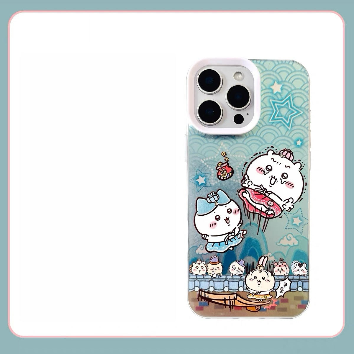 Japanese Cartoon ChiiKawa Korean Dress Up Laser Case | Chiikawa Hachiware Usagi - Phone Case Samsung Galaxy S26 S25 S24 S23 S22 S21 FE Ultra Edge
