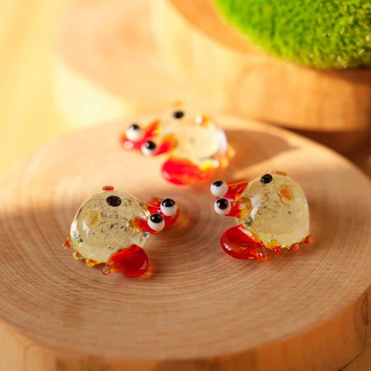 Japanese Cartoon Luminous Glass Ornament | Crab Luminous - For Betta Tropical Fish Tank Toy Micro Landscape Creative Plant Decoration