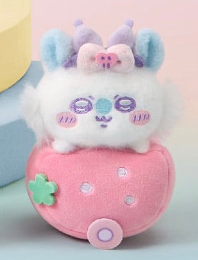 ChiiKawa X Miniso X Sanrio Series | ChiiKawa Hachiware Usagi Momonga Riding Strawberry Car Plush Doll Keychain - Kawaii Items Room Decoration doll