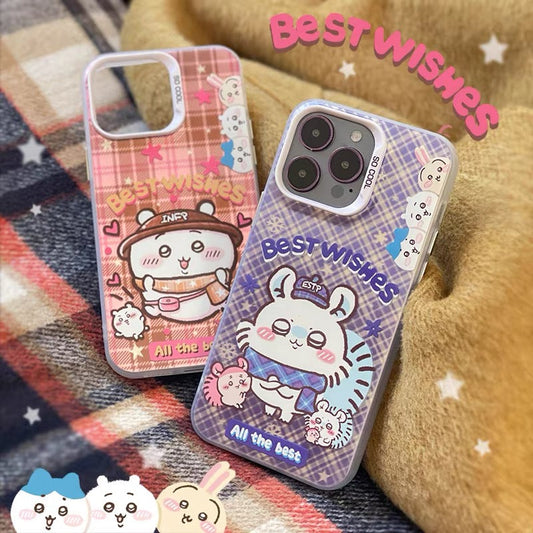 Japanese Cartoon ChiiKawa Best Wishes Winter Laser Case | ChiiKawa Hachiware Usagi Momonga - Phone Case Samsung Galaxy S26 S25 S24 S23 S22 S21 FE Ultra Edge