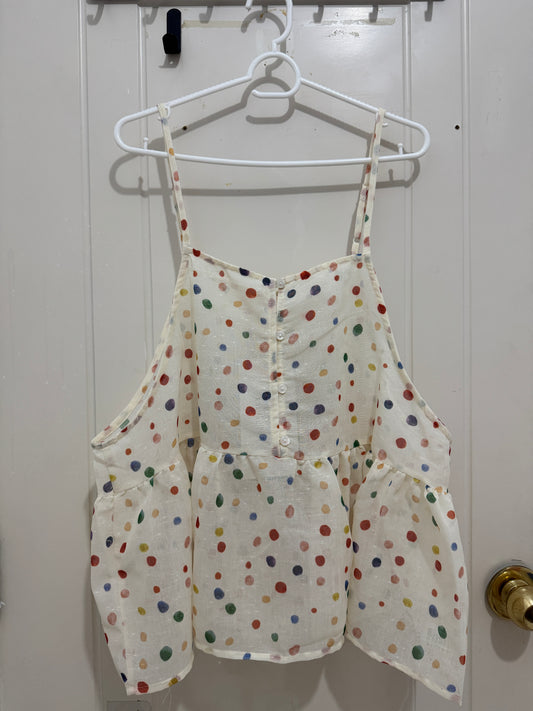 Japanese Fashion Cute Style Shirt Series | Mori Colourful Dots Tank Top - Kawaii Fashion Items