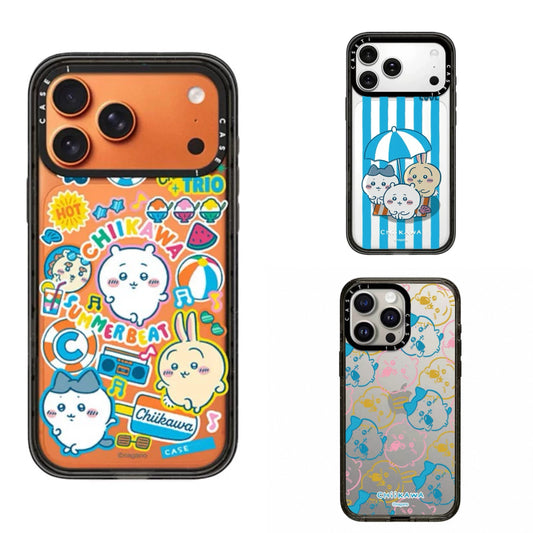 Japanese Cartoon ChiiKawa Clear with Transparent Black Frame Phone Case | ChiiKawa Hachiware Usagi Summer Time Party Part2 6 Styles - iPhone Case 12 13 14 15 16 17 Pro Promax