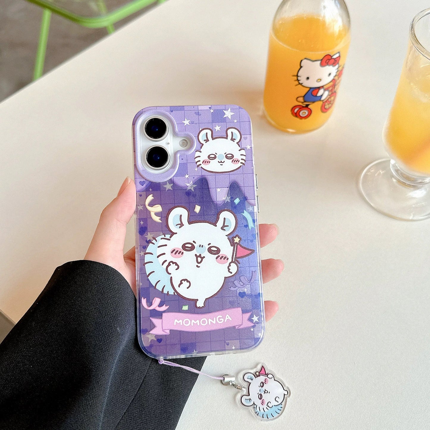 Japanese Cartoon ChiiKawa Laser Phone Case with Strap | Happy Party Chiikawa Hachiware Usagi Momonga - Phone Case Samsung Galaxy S26 S25 S24 S23 S22 S21 FE Ultra Edge