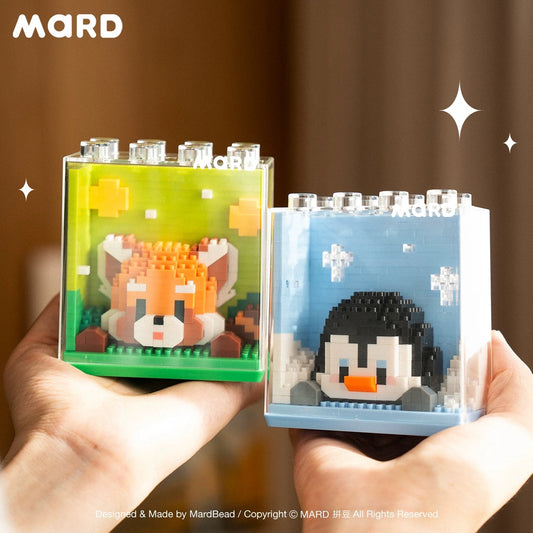 Mini Block Building Block Zoo Animal with Cover | Panda Red Panda Giraffe Tiger Fox Capybara Sheep Koala Penguin Pig Raccoon Elephant - Tiny Particle Assembly DIY Handmade Children Gift
