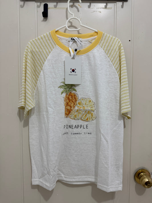 韓国ファッション フルーツスタイルTシャツシリーズ | キラキラパイナップル - カワイイファッションアイテム