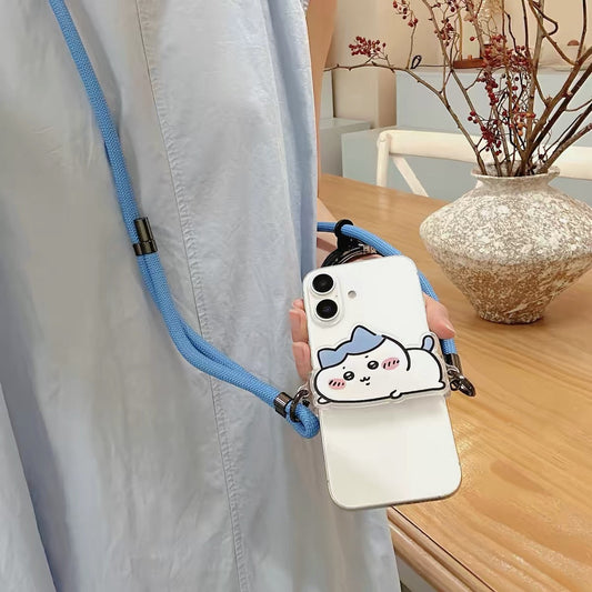 ちいかわ スマートフォン用 背面クリップ&ネックストラップセット | 寝そべりちいかわ・ハチワレ・うさぎ・モモンガ - 全機種対応
