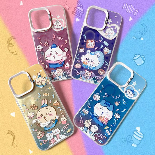 Japanese Cartoon ChiiKawa Cafe Waiter Laser Case | ChiiKawa Hachiware Usagi Momonga - Phone Case Samsung Galaxy S26 S25 S24 S23 S22 S21 FE Ultra Edge
