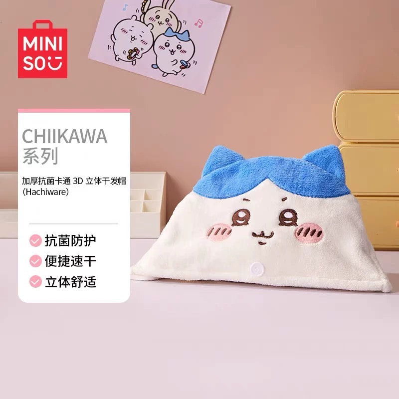 ChiiKawa x Miniso | ChiiKawa Hachiware Usagi Cute Dry Hair Cap Towel - Kawaii items Cute Hair Accessories WinnieTheBirds Toy Shop