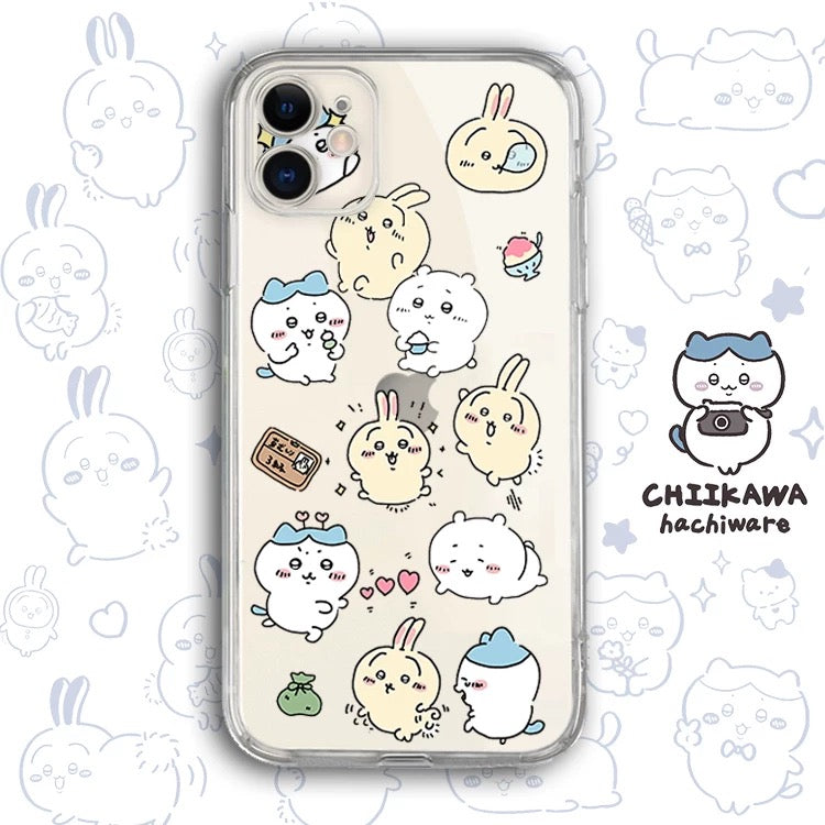 Japanese Cartoon Chiikawa Clean Case | Happy Fun Part1 - iPhone Case PLUS SE2 11 12 13 14 15 16 17 Pro Promax 12mini 13mini