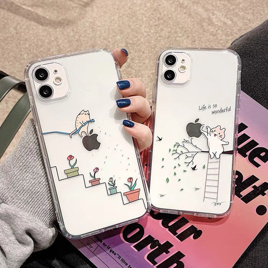 Cat Simple Lovely Style iPhone case Kawaii Lovely Cute Lolita iPhone 7 8 PLUS XS XR X 11 12 13 14 15 16 Pro Promax 12mini 13mini