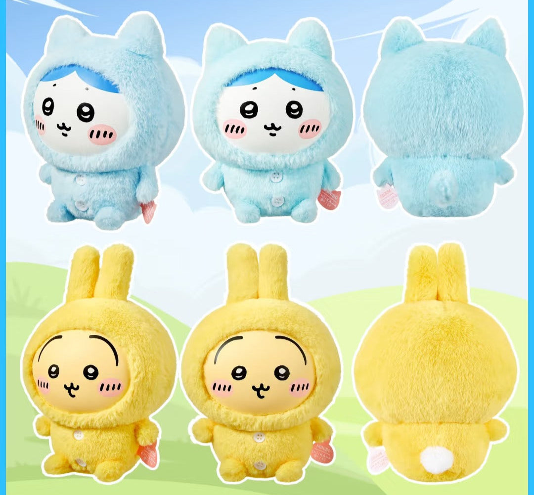 ChiiKawa X Miniso Plush Pajamas Party Series | ChiiKawa Hachiware Usagi Momonga Kurimanju Rakko Plastic Plush Doll Kawaii Items Room Decoration doll WinnieTheBirds Toy Shop
