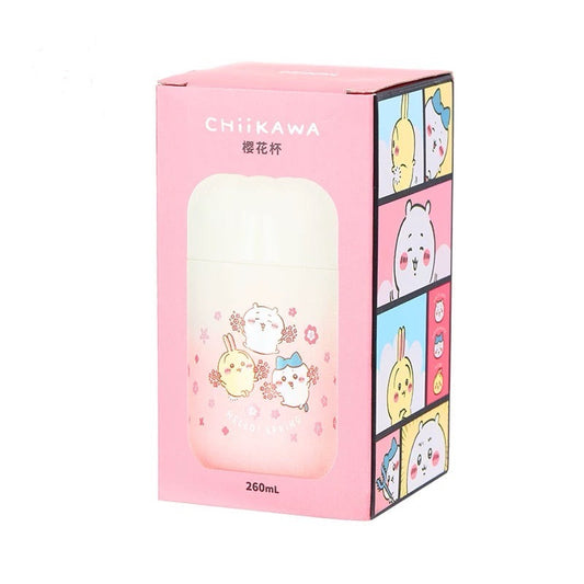 ChiiKawa X Miniso Sakura Series | ChiiKawa Hachiware Usagi Sakura Metal Water Bottle Kawaii Items Room Decoration Doll