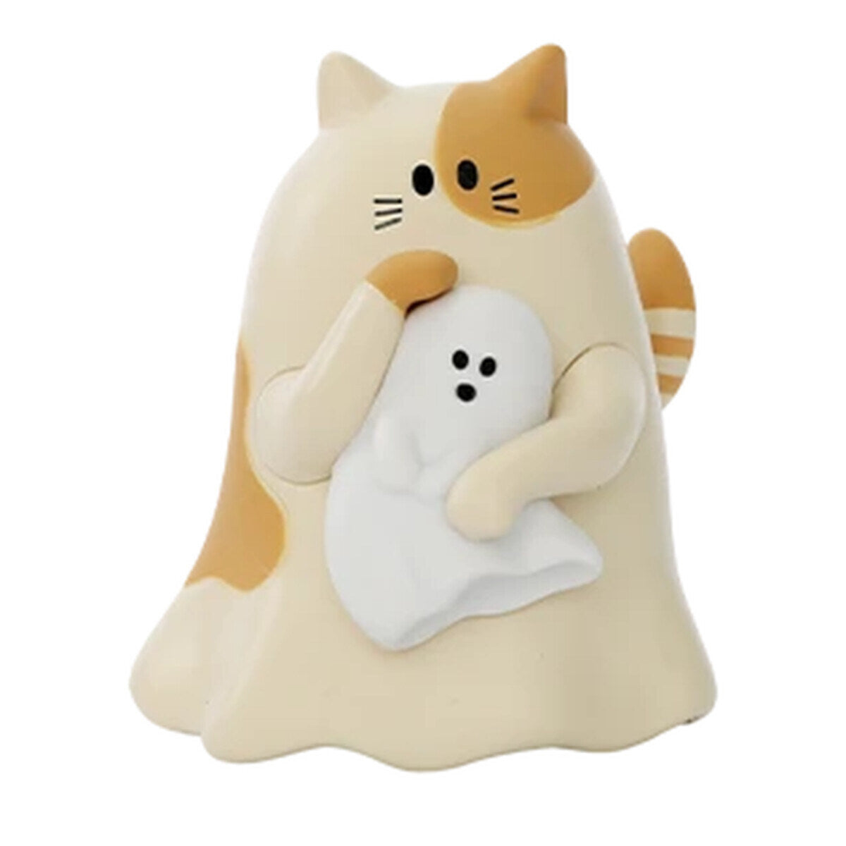 GHODY Behold My Cat secret figure - cream tabby cat cradling a tiny white ghost