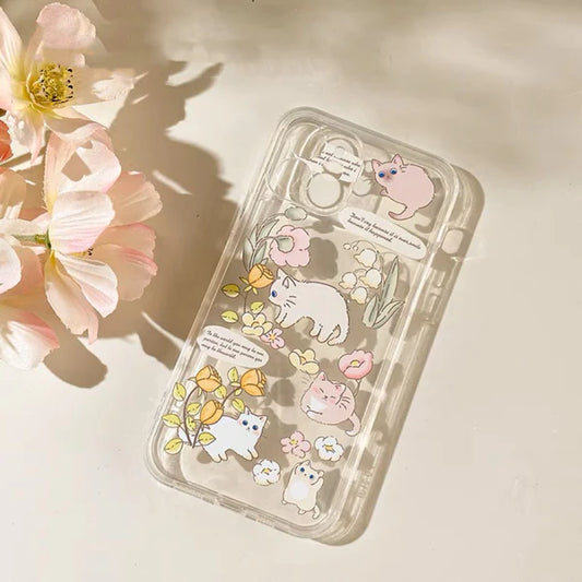 Kitten Cat in Flower Garden Forest Style iPhone case Kawaii Lovely Cute Lolita iPhone 6 7 8 PLUS SE2 XS XR X 11 12 13 14 15 16 Pro Promax 12mini 13mini