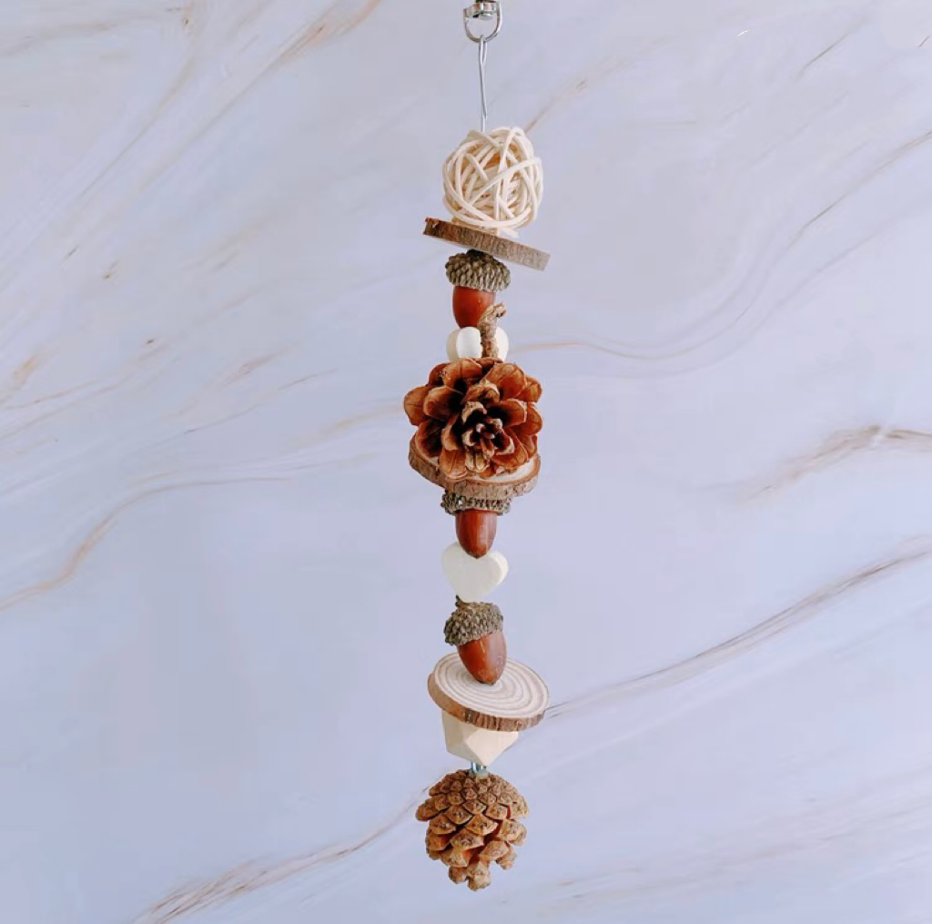 22cm 3 Style Bite Hanging Natural Parrot Birdie Toy for Small Medium Size Parrot Cages Accessories