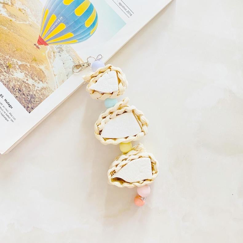 20-22cm Cuttlefish Bones with Corn Leaf Hanging Toy Handmade Bird Toys Organic Bird Cages Accessories