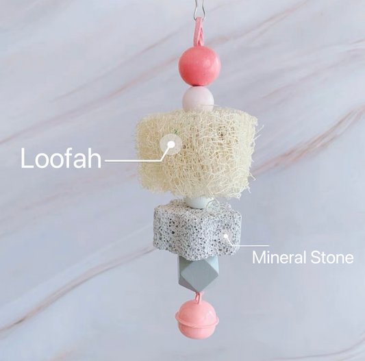 17cm Pastel Yellow Purple Blue Hanging Toy Handmade Bird Toys Organic Bird Cages Accessories