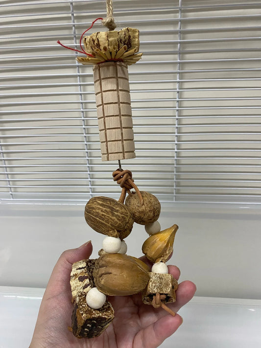 Natural Fruit Bunch Biting Parrot Toys Hanging Bird Toy