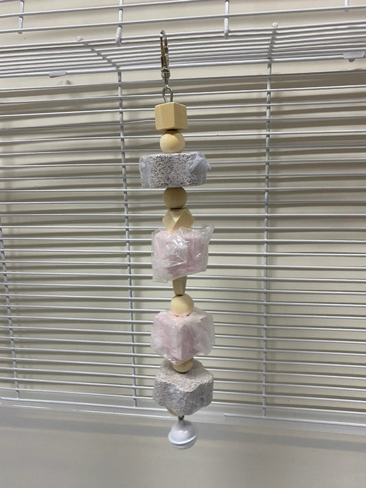 25cm Calcium Supplement Stone Mineral Stone Parrot Toys Hanging Toy Handmade Bird Toys Organic Bird Cages Accessories