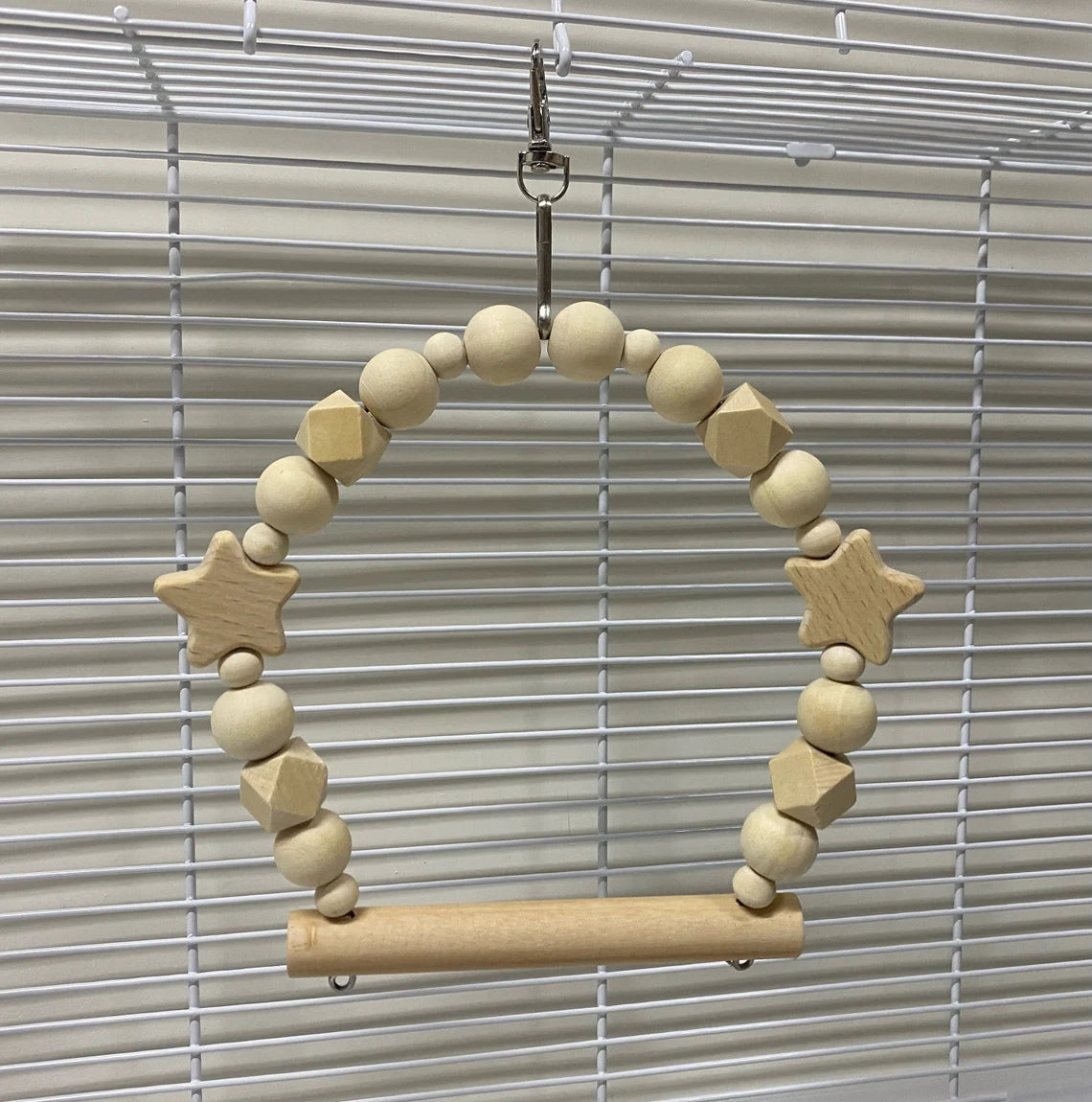 16cm Wooden Star Swing Handmade Bird Toys Organic Bird Cages Accessories