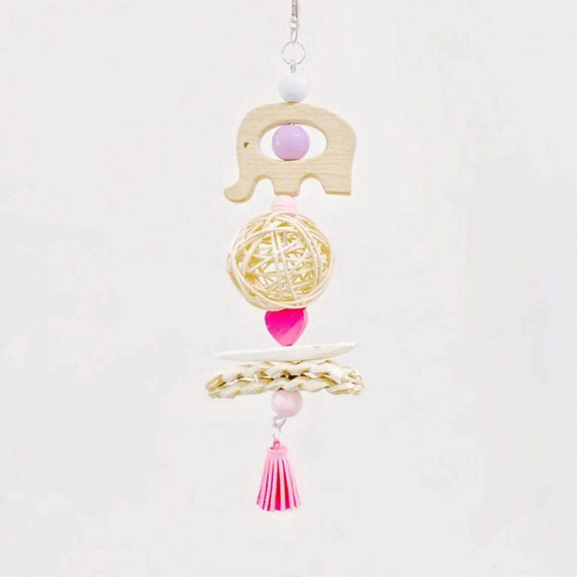 22cm Birdie Fish Rabbit Mouse Star Elephant Wooden Hanging Toy Handmade Bird Toys Natural Bird Bitting Toys Organic Bird Cages Accessories