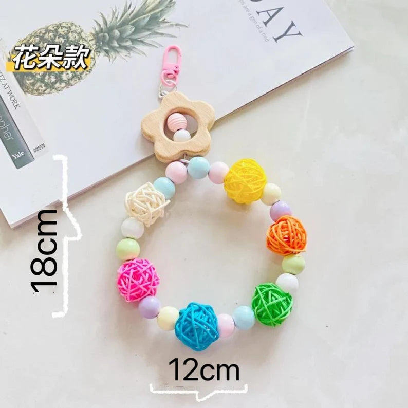 18X12cm Kawaii Rabbit Bird Heart Flower Colourful Birdcage Decorative Parrot Toys Hanging Toy Handmade