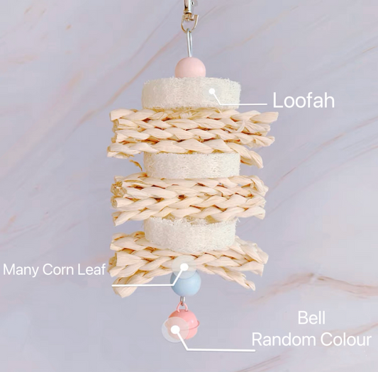 22cm Corn Leaf 3 Style Hanging Toy Handmade Bird Toys Organic Bird Cages Accessories