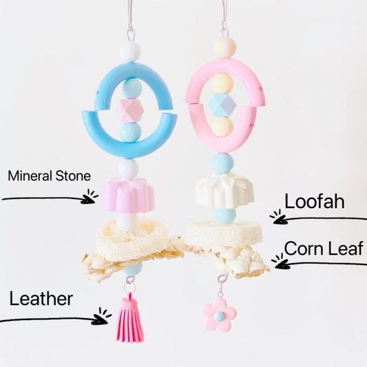 Colourful Jelly Mineral Stone Playful Hanging Parrot Toy