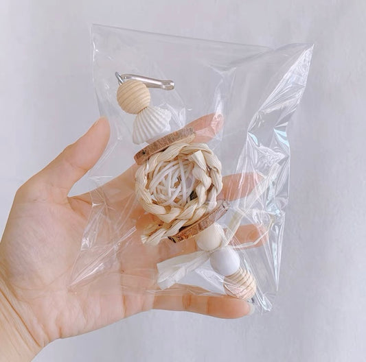 17cm Pastel Natural Hanging Toy Handmade Bird Toys Organic Bird Cages Accessories