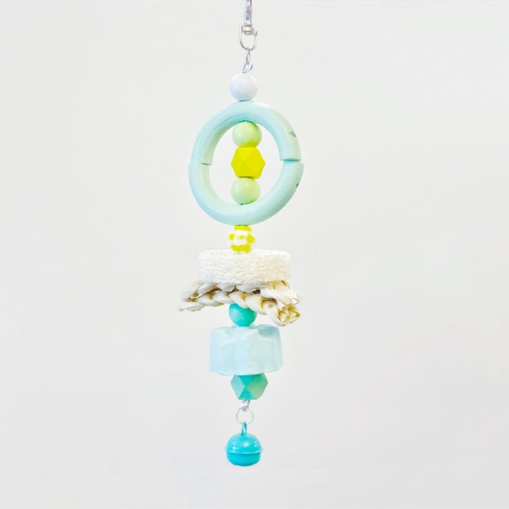 25cm Colourful Jelly Mineral Stone Playful Hanging Parrot Toy for Small Medium Size Parrot Birdie Toy Cages Accessories