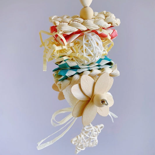 Colourful Circus Style Bite Hanging Natural Parrot Birdie Toy