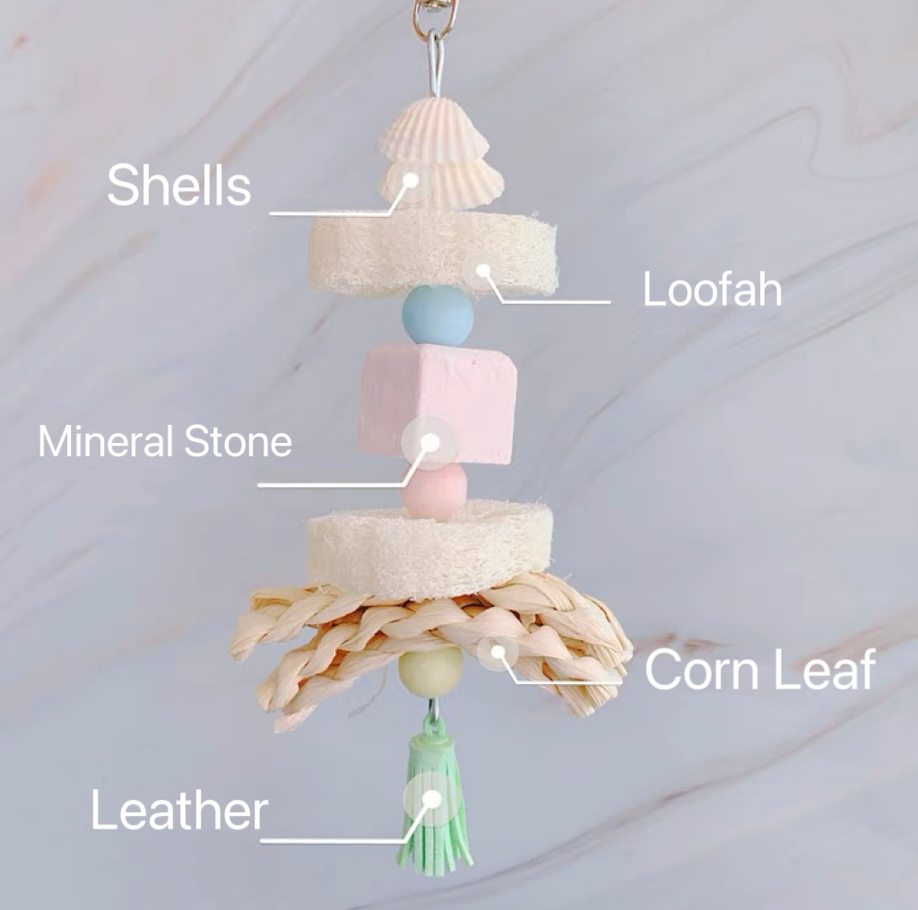 22cm Corn Leaf 3 Style Hanging Toy Handmade Bird Toys Organic Bird Cages Accessories