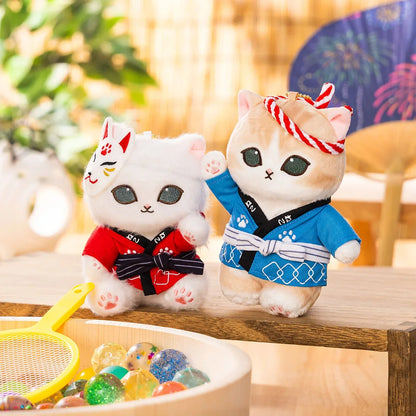 Japan Mofusand | Festival Mofusand Cat Wearing Happi Coat Cute Mascot Plush Doll Keychain - Kawaii items Room Decoration Doll