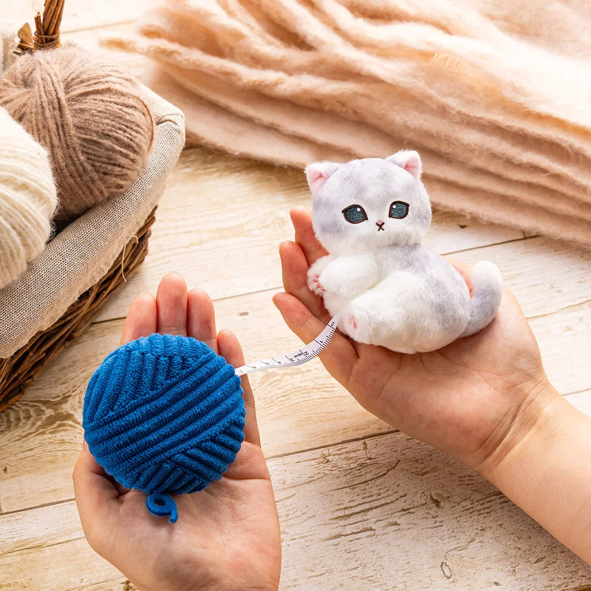 Japan Mofusand | Mofusand Cat with Yarn Measuring Tape Plush Doll - Kawaii items Room Decoration Doll