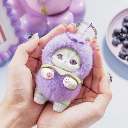 Japan Mofusand Kiramekko Fruity Kittens Series | Mofusand Cute Plush Doll with Plastic Face Keychain - Kawaii items Room Decoration Doll Mystery Box