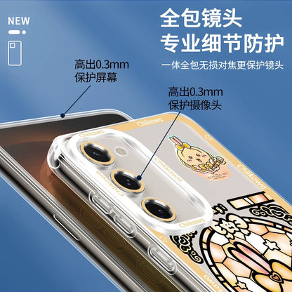 Japanese Cartoon Phone Case Magical Girl with Glass Window Clean Version | Chiikawa Hachiware Usagi Momonga Kurimanju Rakko Shisa Furuhonya - Phone Case Samsung Galaxy S26 S25 S24 S23 S22 S21 FE Ultra Edge