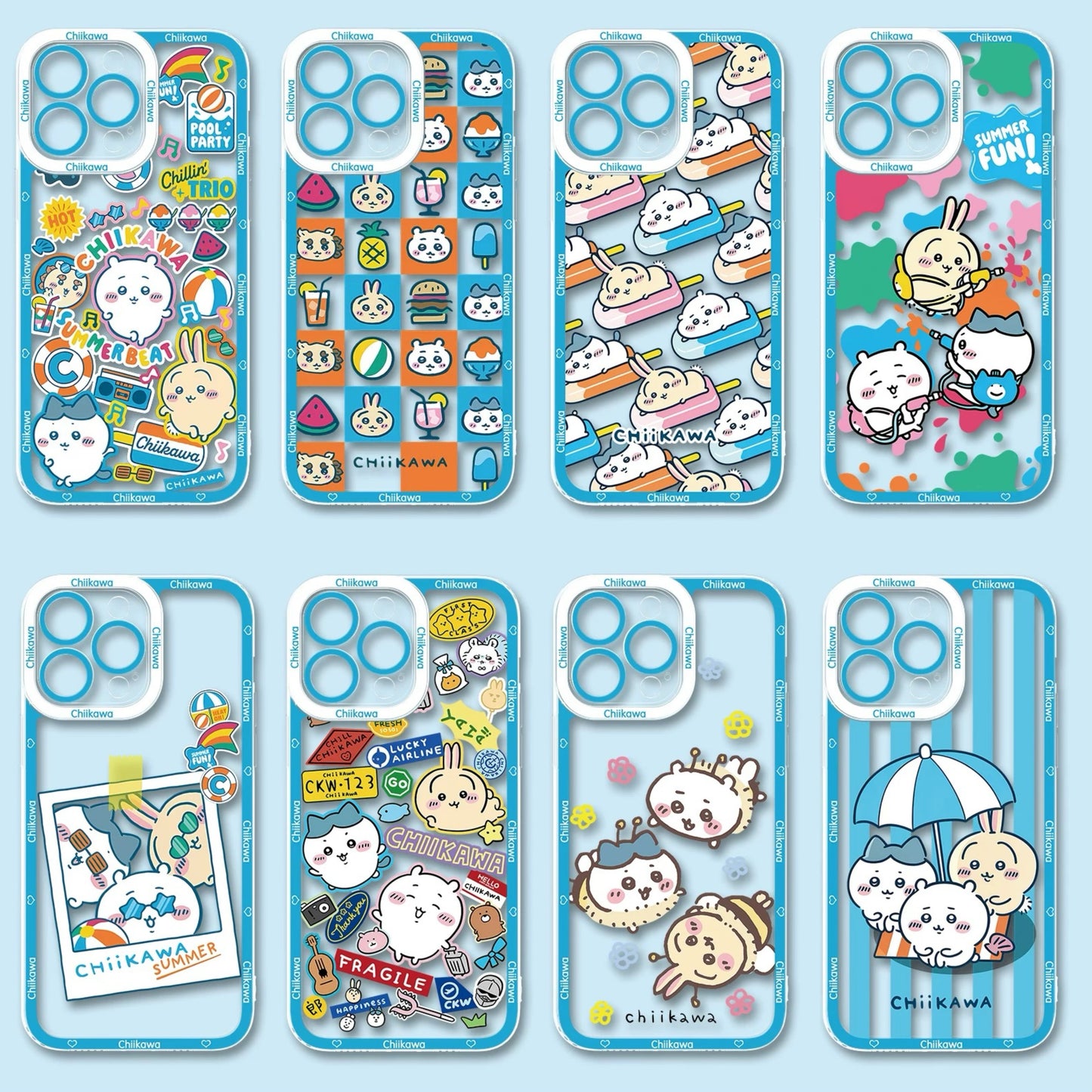 Japanese Cartoon ChiiKawa iPhone Case | Summer Time & Bee Sky Blue Ver -  iPhone Case PLUS SE2 11 12 13 14 15 16 16e 17 17e Pro Promax 12mini 13mini