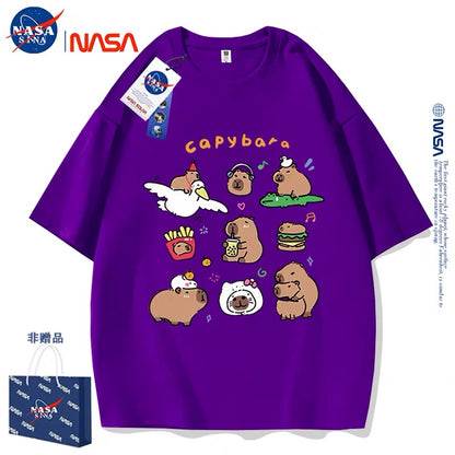 Cute Animals Capybara Style T-Shirt Series | Happy & Fun Daily Part2 - Kawaii Fashion Items for Child & Adult