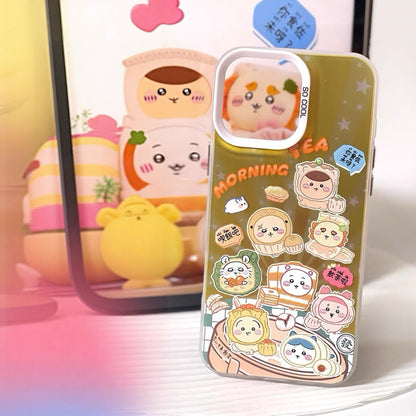 Japanese Cartoon ChiiKawa Yum Cha Laser Case | Morning Tea Dim Sum - Phone Case Samsung Galaxy S26 S25 S24 S23 S22 S21 FE Ultra Edge