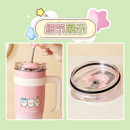 ChiiKawa X Miniso | Keep Cool Cup Tumbler with Straw - Kawaii Decoration Warm Cool Lovely Coffee Cup  WinnieTheBirds Toy Shop