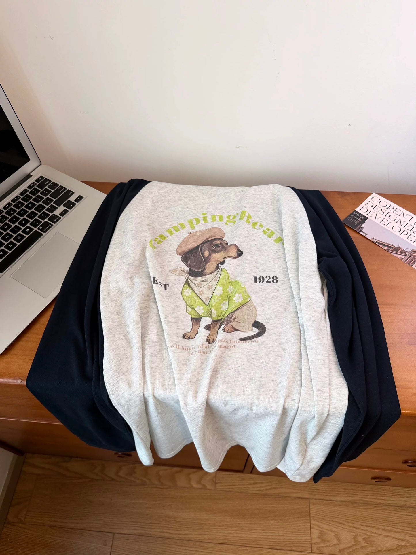 Korean Fashion Cute Animals Style Long-sleeved Sun Protection T-Shirt Series | Fashion Dachshund - Kawaii Fashion Items